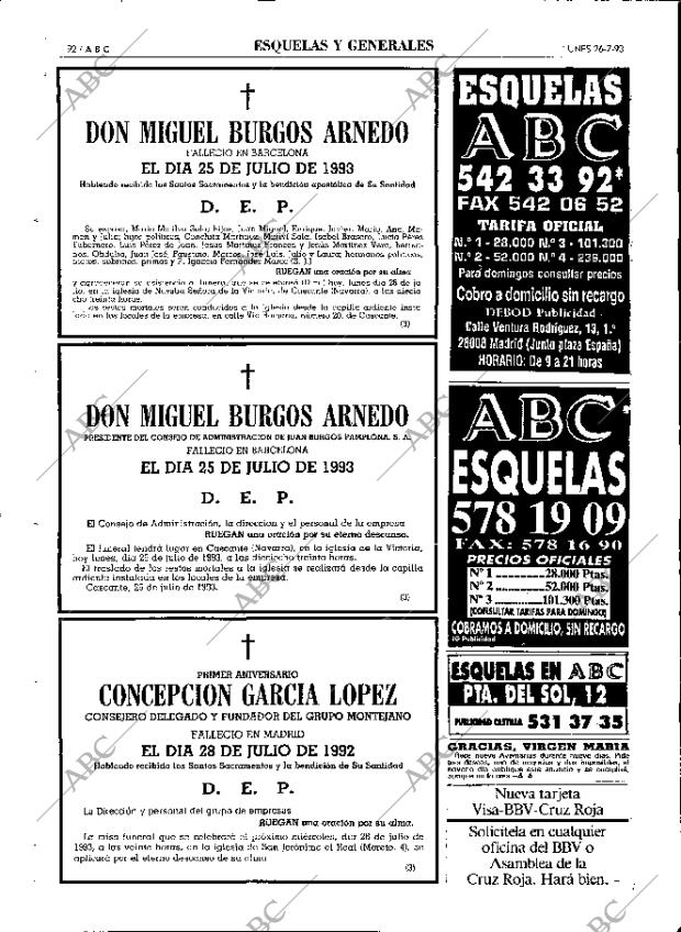 ABC MADRID 26-07-1993 página 92