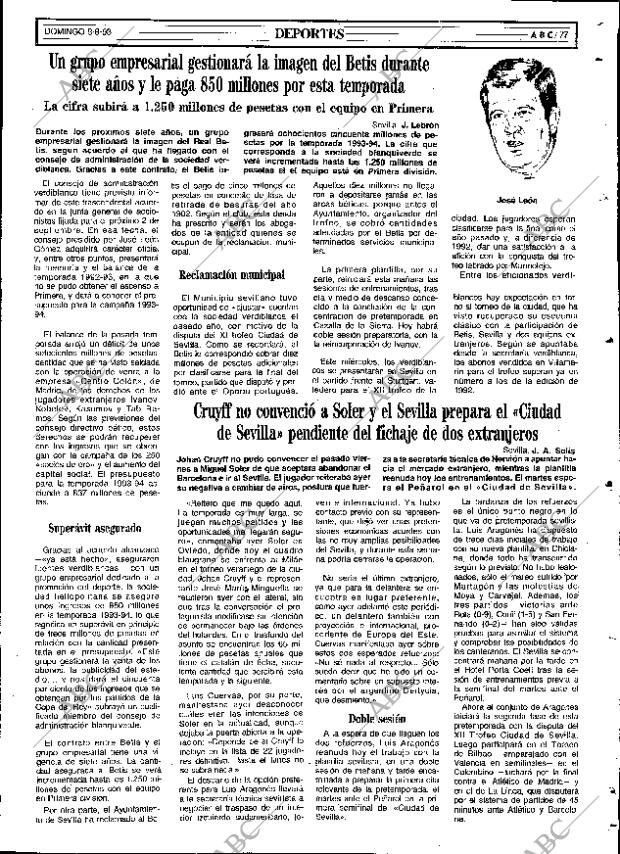 ABC SEVILLA 08-08-1993 página 77
