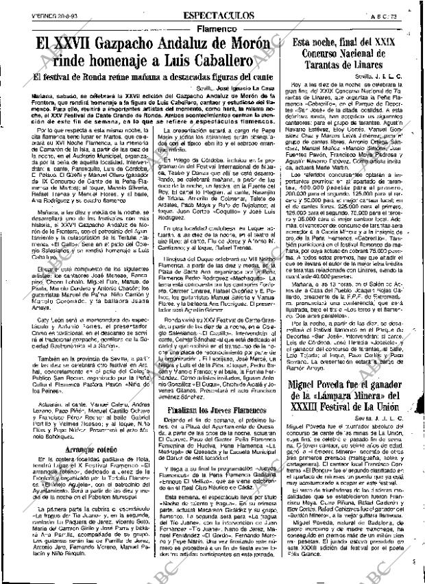 ABC SEVILLA 20-08-1993 página 73