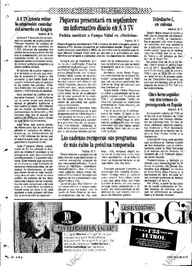 ABC SEVILLA 20-08-1993 página 92