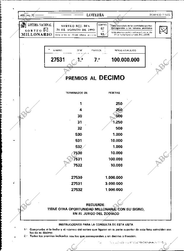 ABC MADRID 22-08-1993 página 92