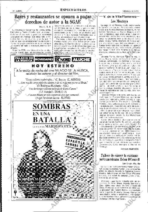 Periodico Abc Madrid 10 09 1993 Portada Archivo Abc