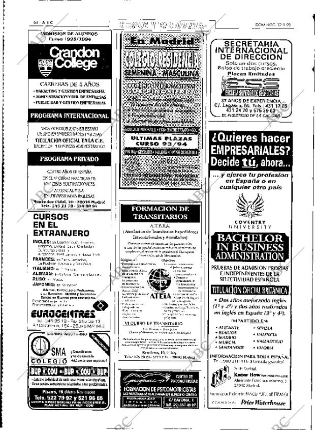 ABC MADRID 12-09-1993 página 64