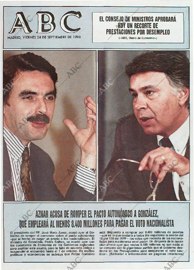 ABC MADRID 24-09-1993 página 1