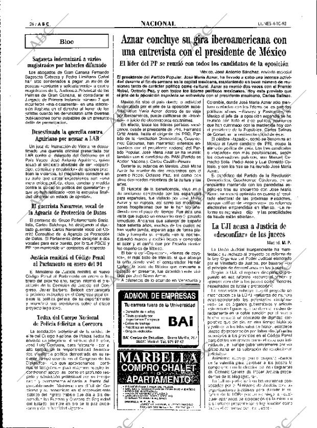 ABC MADRID 04-10-1993 página 26