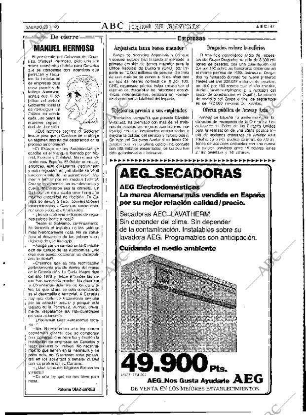 ABC MADRID 20-11-1993 página 47