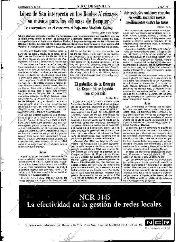 ABC SEVILLA 21-11-1993 página 67