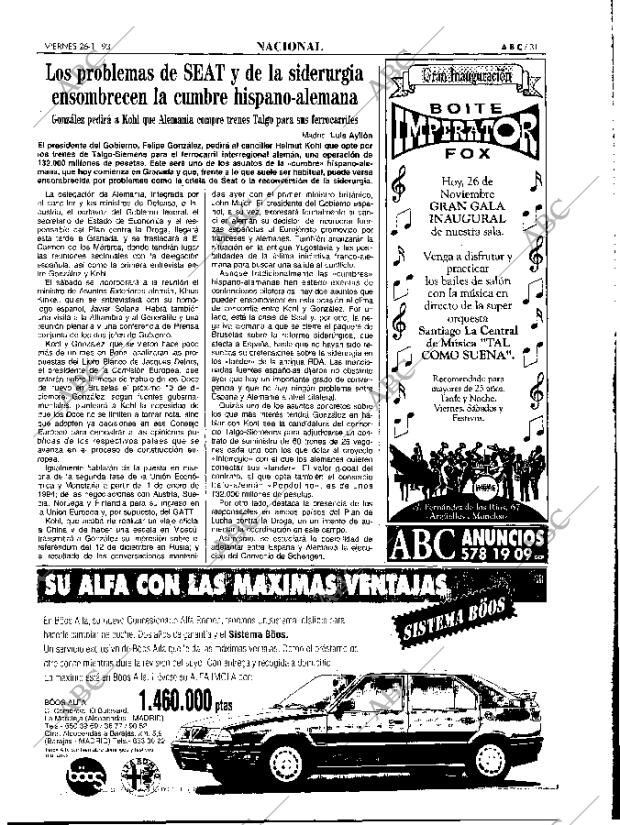 ABC MADRID 26-11-1993 página 31