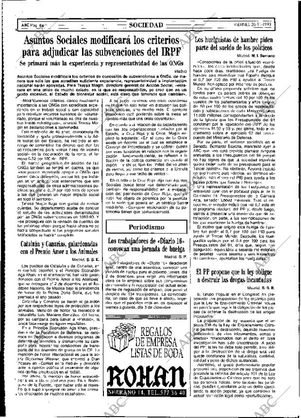 ABC MADRID 26-11-1993 página 84