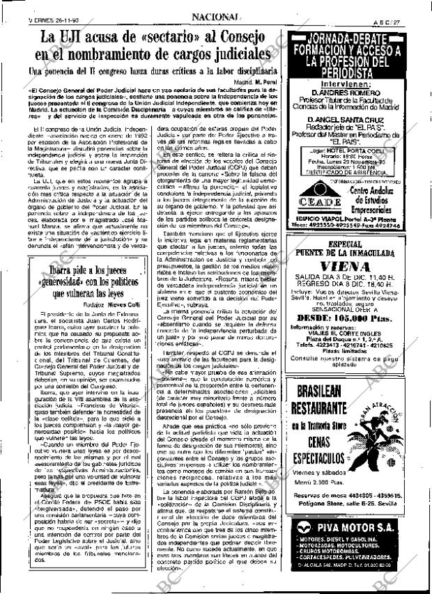 ABC SEVILLA 26-11-1993 página 27