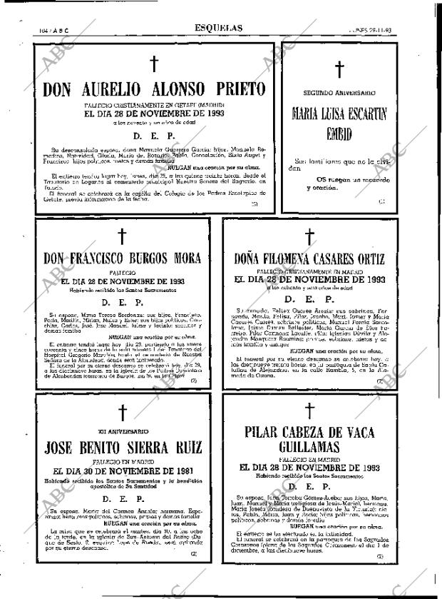 ABC MADRID 29-11-1993 página 104