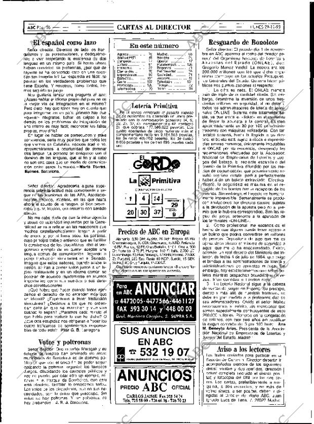 ABC MADRID 29-11-1993 página 16