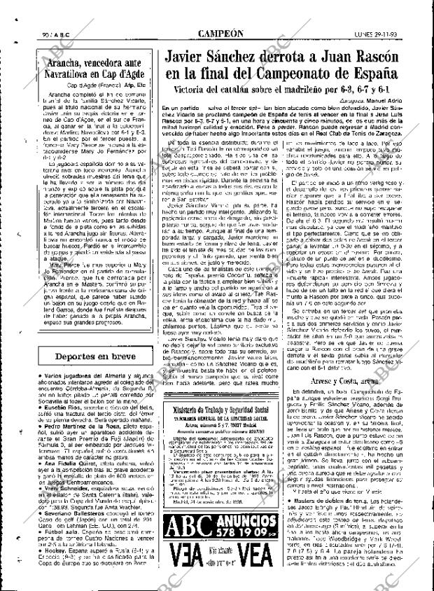 ABC MADRID 29-11-1993 página 90