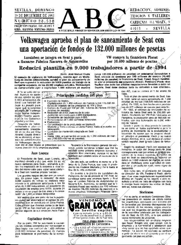ABC SEVILLA 19-12-1993 página 23