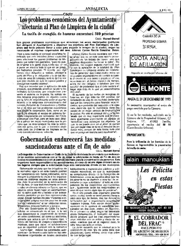 ABC SEVILLA 20-12-1993 página 43