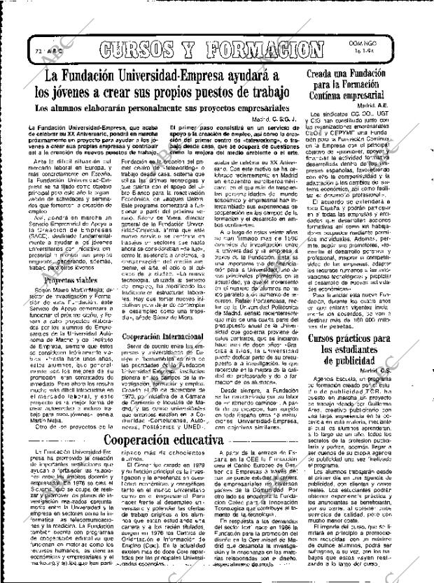 ABC MADRID 16-01-1994 página 72