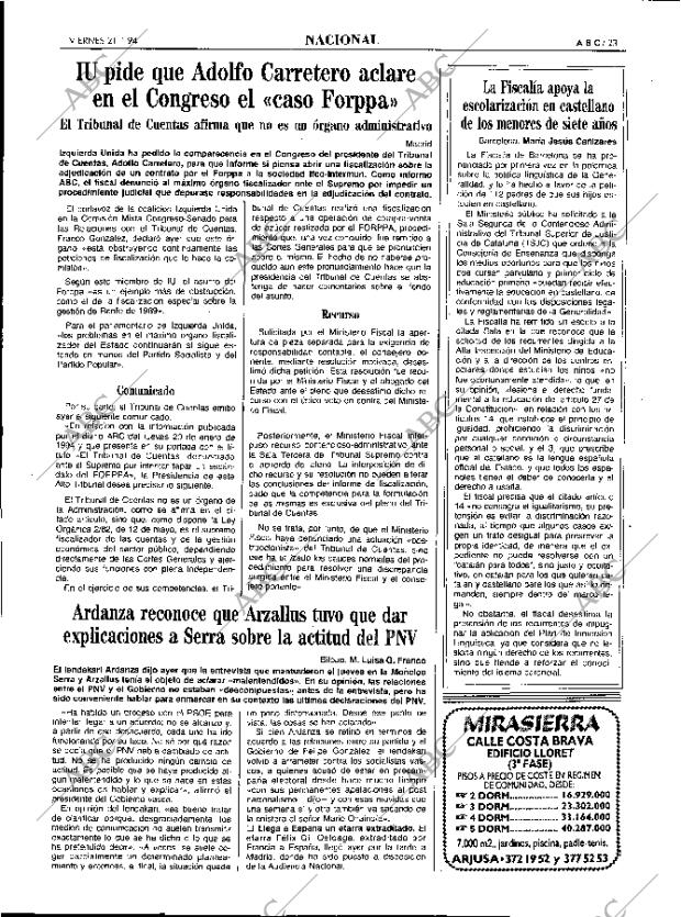 ABC MADRID 21-01-1994 página 23