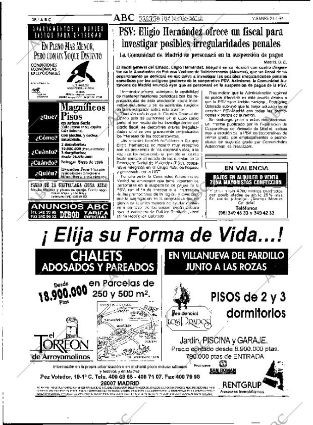 ABC MADRID 21-01-1994 página 38