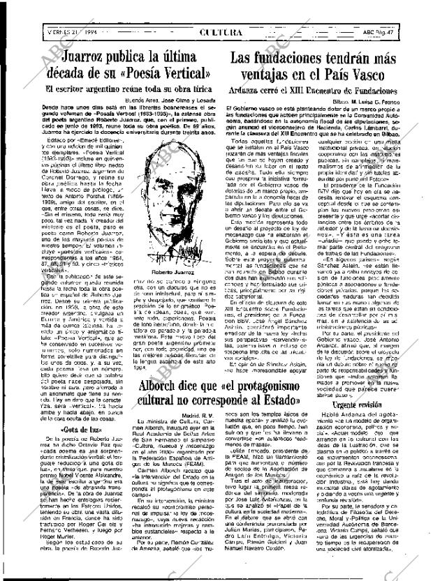 ABC MADRID 21-01-1994 página 47