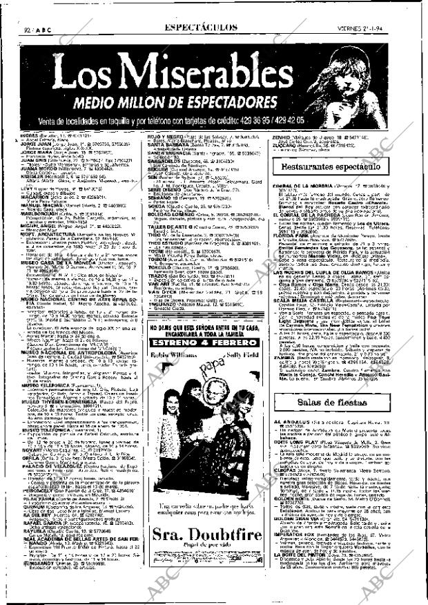 ABC MADRID 21-01-1994 página 92
