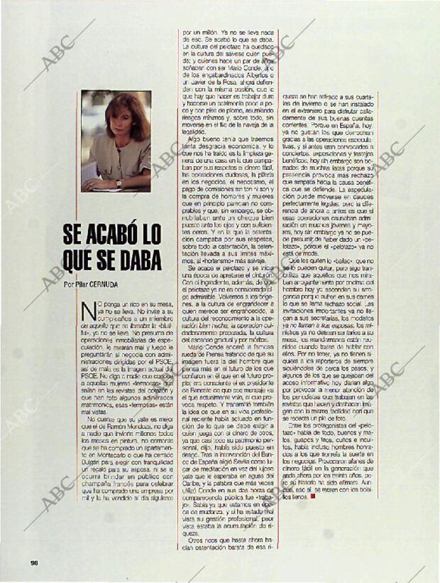 BLANCO Y NEGRO MADRID 23-01-1994 página 98