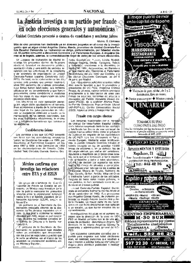 ABC MADRID 24-01-1994 página 27