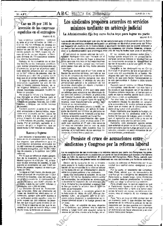 ABC MADRID 24-01-1994 página 38