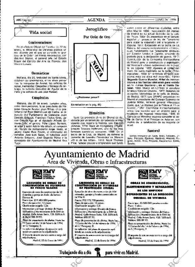 ABC MADRID 24-01-1994 página 64