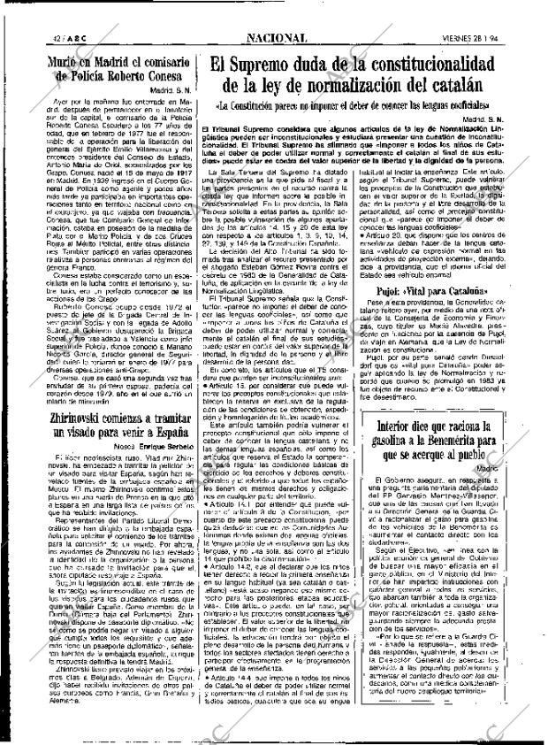ABC MADRID 28-01-1994 página 42