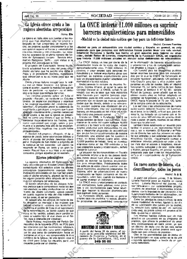 ABC MADRID 30-01-1994 página 90