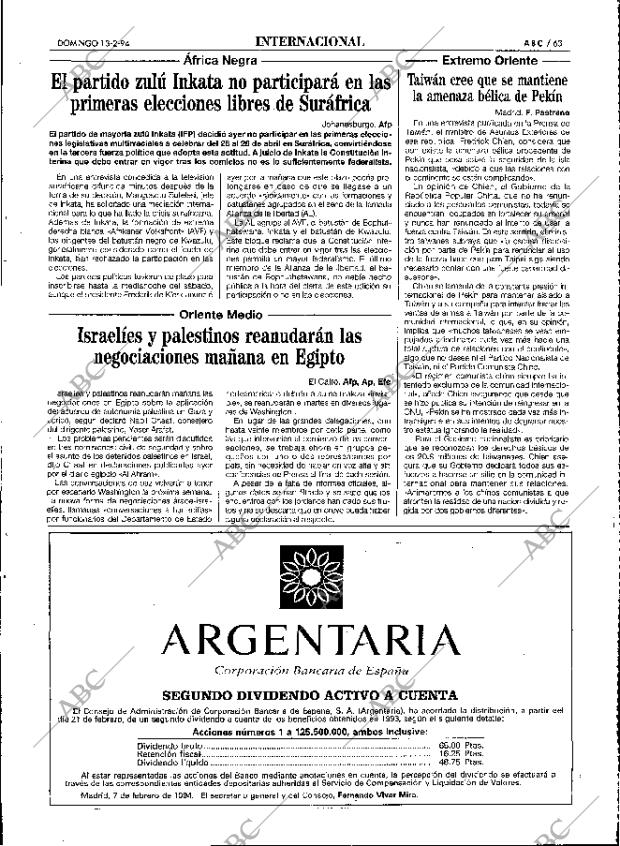 ABC MADRID 13-02-1994 página 63