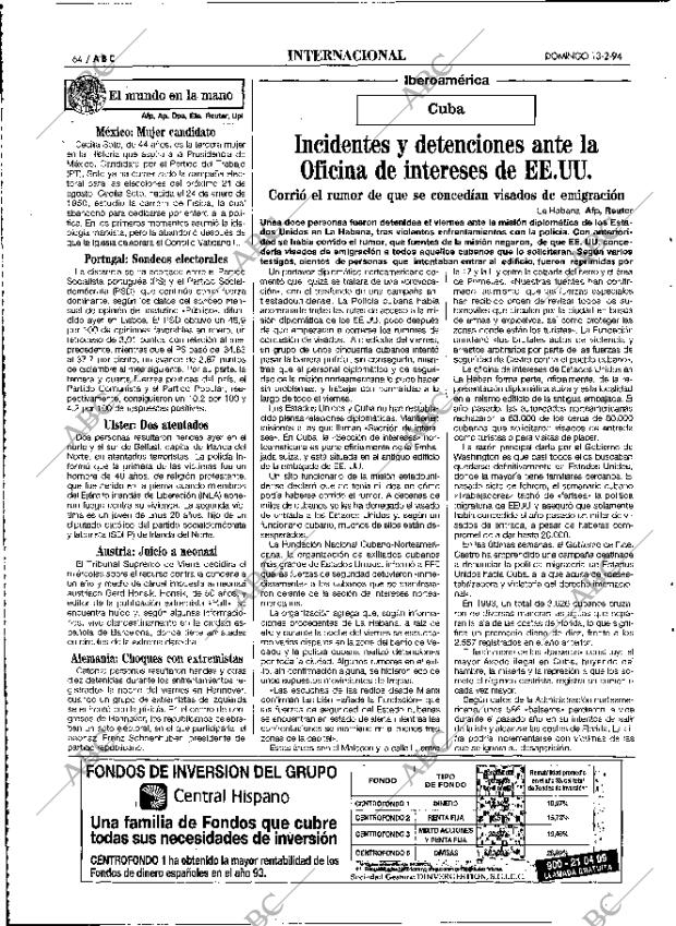 ABC MADRID 13-02-1994 página 64