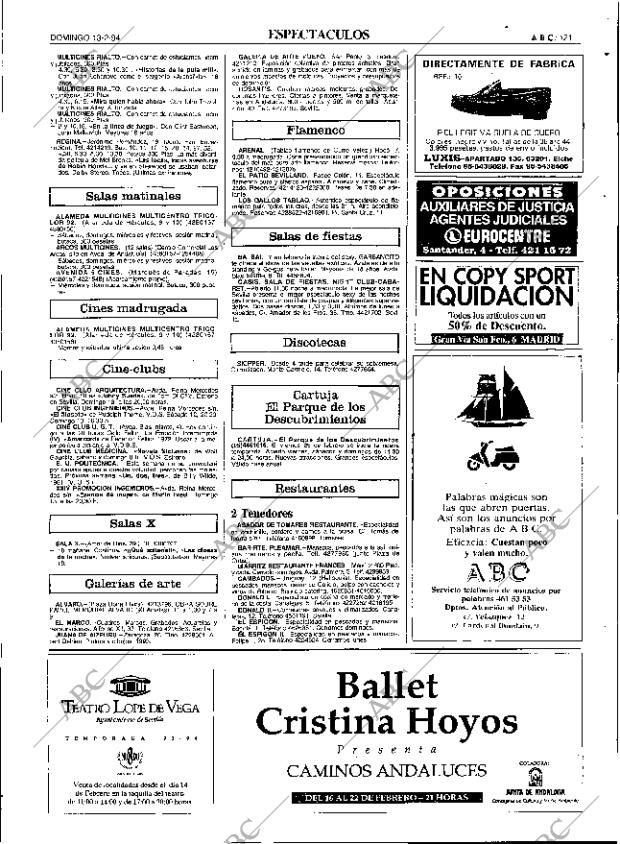 ABC SEVILLA 13-02-1994 página 121