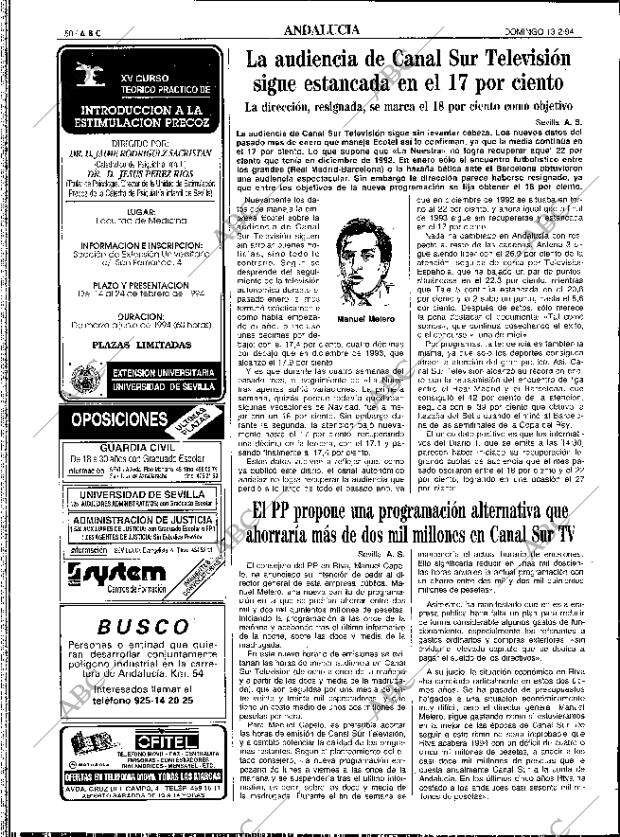 ABC SEVILLA 13-02-1994 página 50