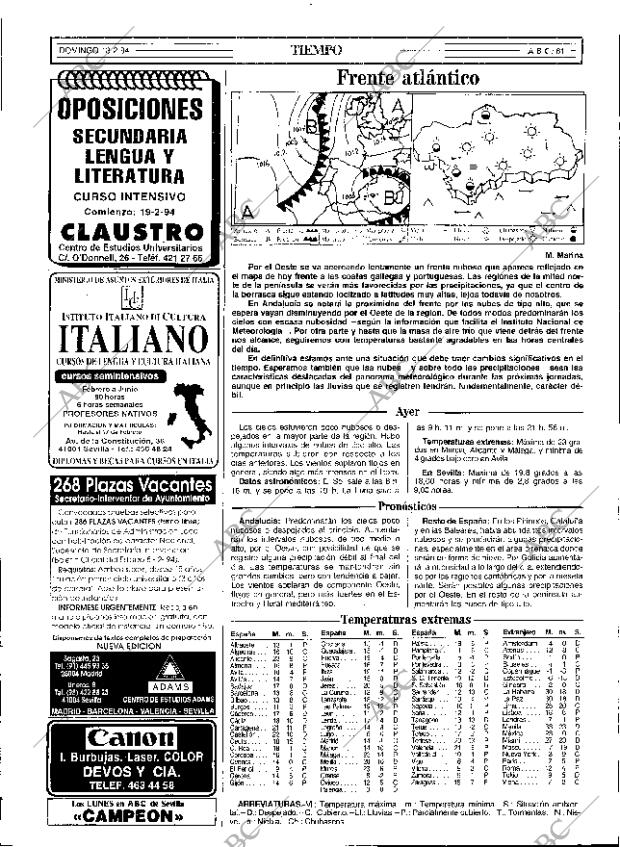 ABC SEVILLA 13-02-1994 página 61