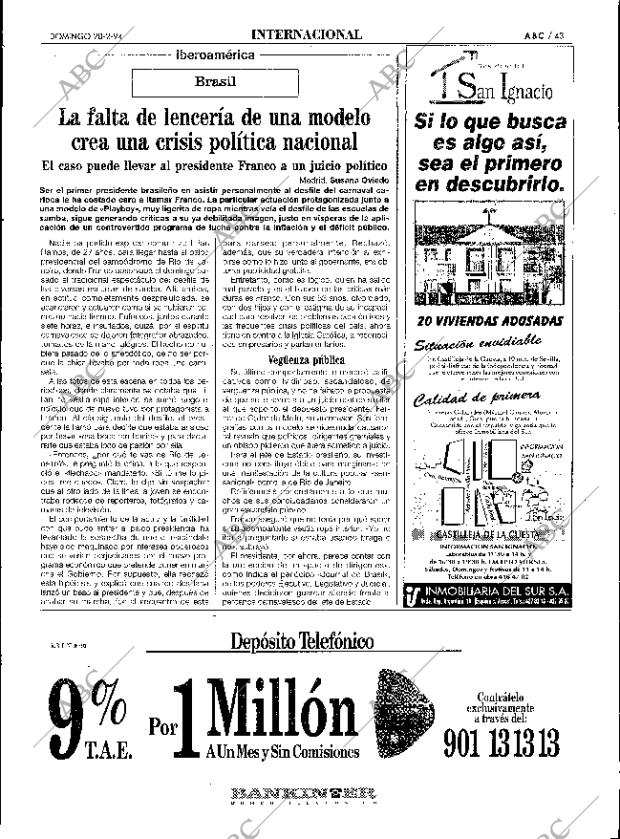 ABC SEVILLA 20-02-1994 página 43