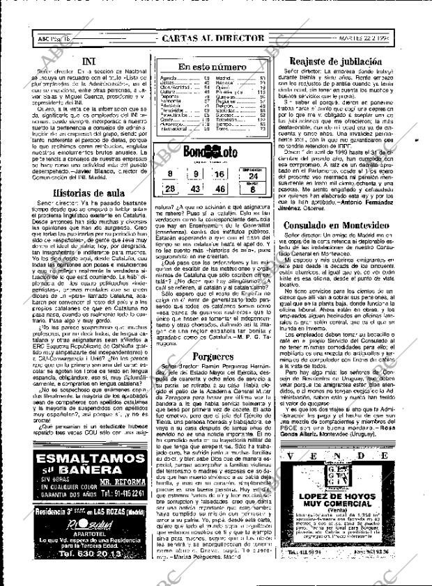 ABC MADRID 22-02-1994 página 18