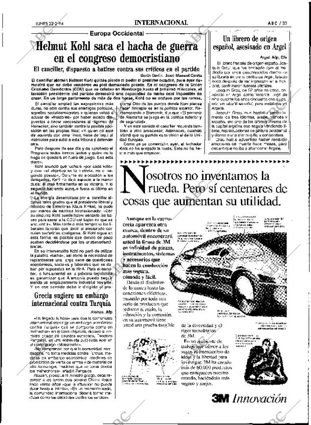 ABC MADRID 22-02-1994 página 33