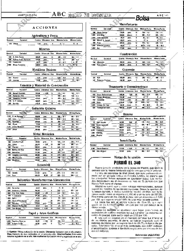 ABC MADRID 22-02-1994 página 43