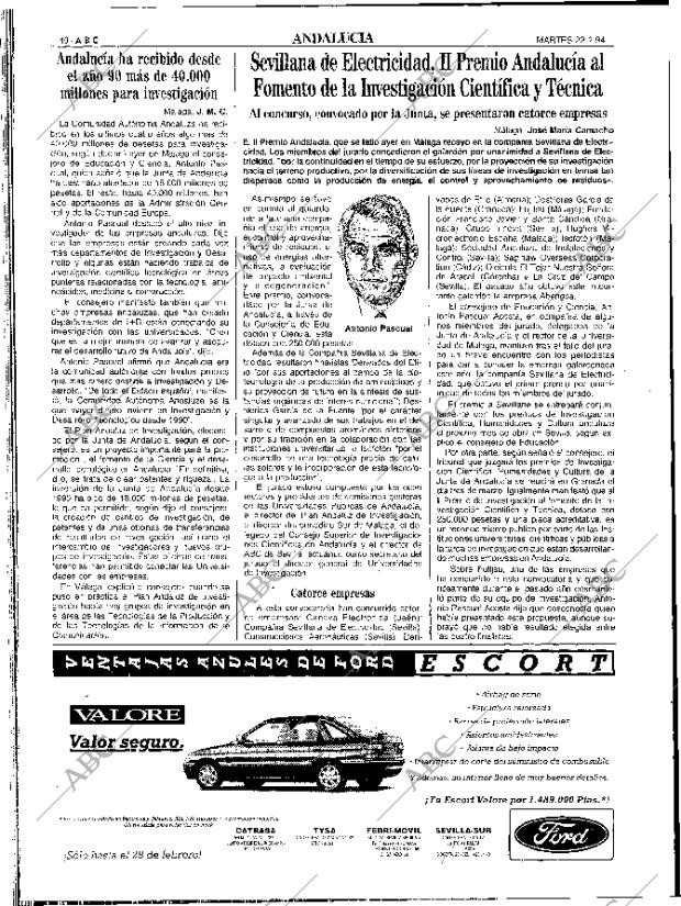 ABC SEVILLA 22-02-1994 página 40