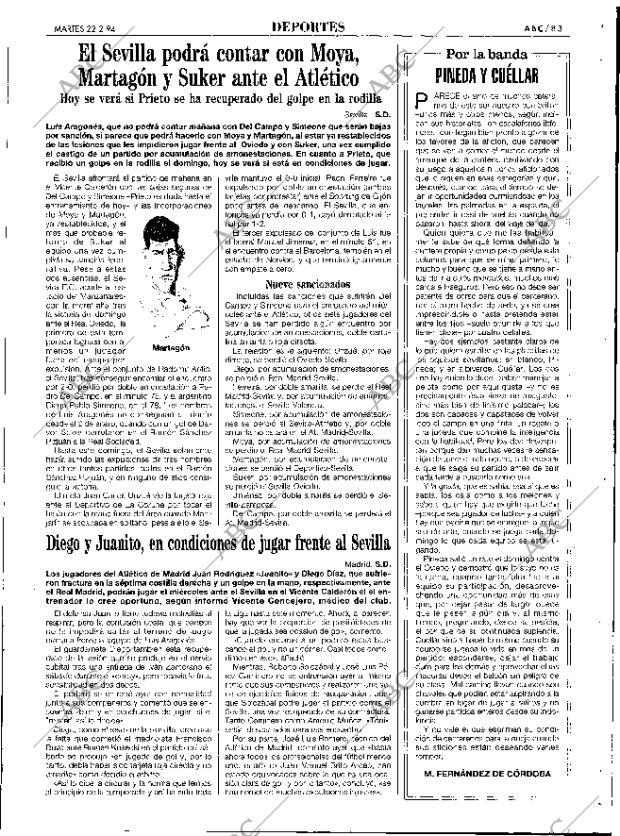 ABC SEVILLA 22-02-1994 página 83