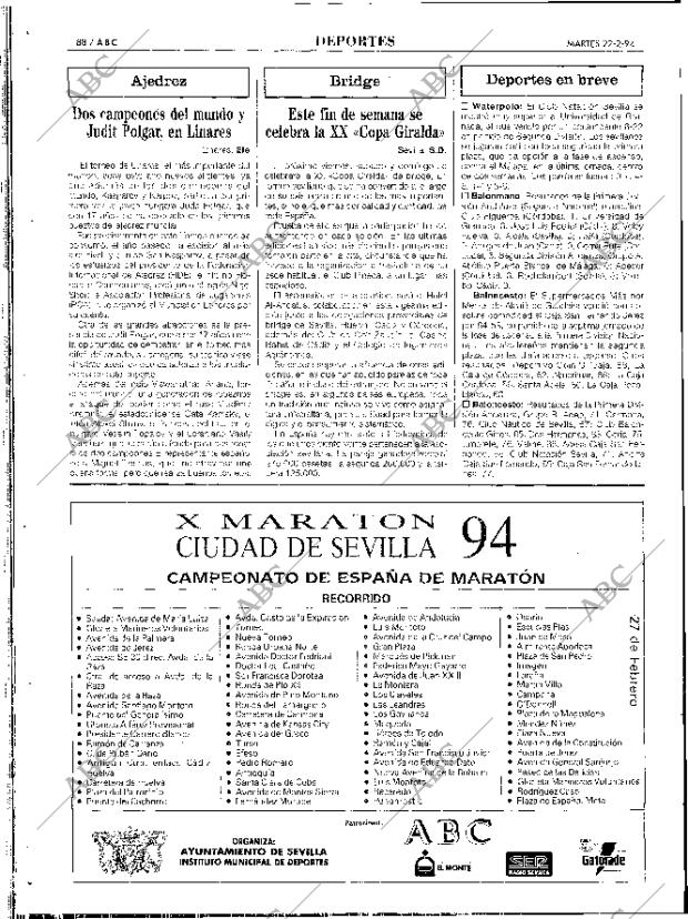 ABC SEVILLA 22-02-1994 página 88