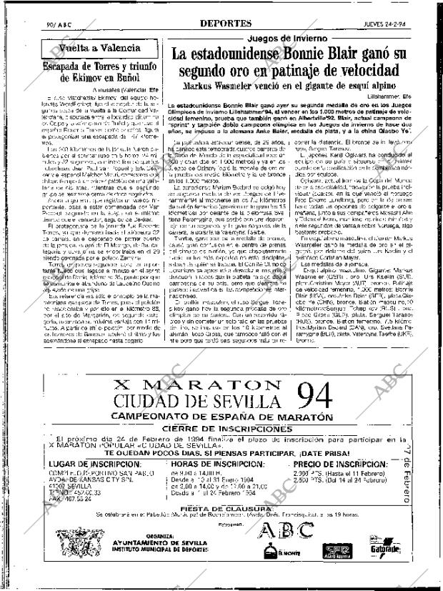 ABC SEVILLA 24-02-1994 página 90