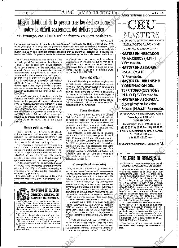 ABC MADRID 14-03-1994 página 45