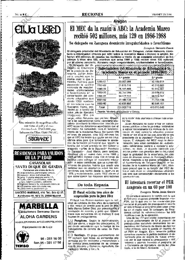ABC MADRID 25-03-1994 página 74