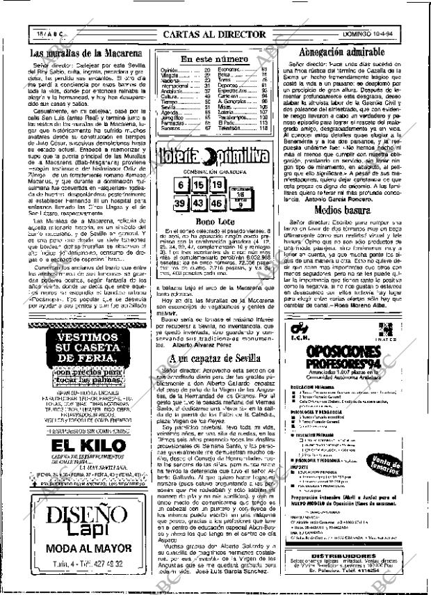 ABC SEVILLA 10-04-1994 página 18