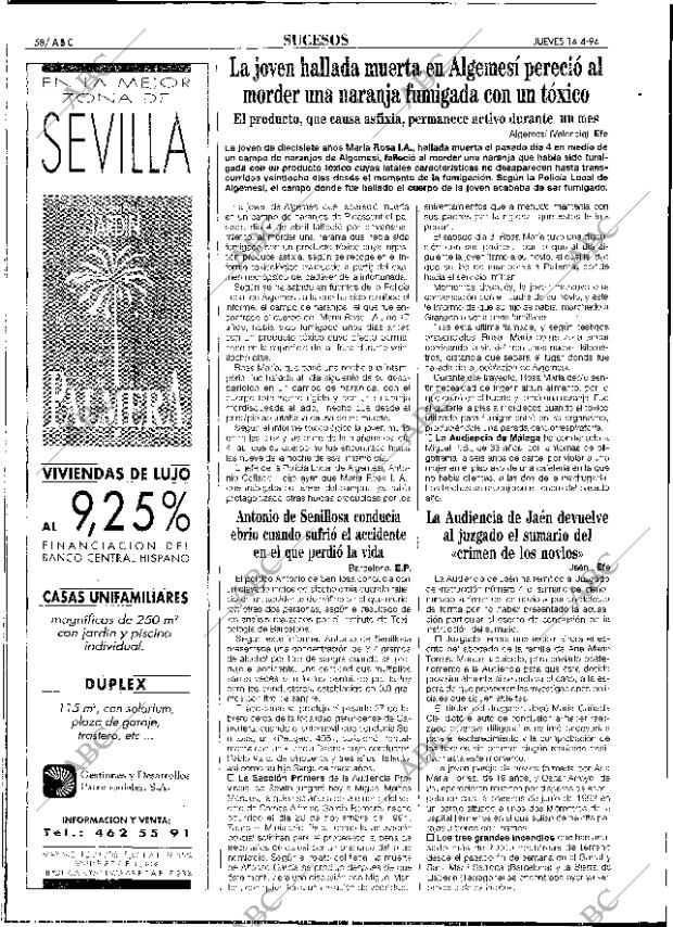 ABC SEVILLA 14-04-1994 página 58