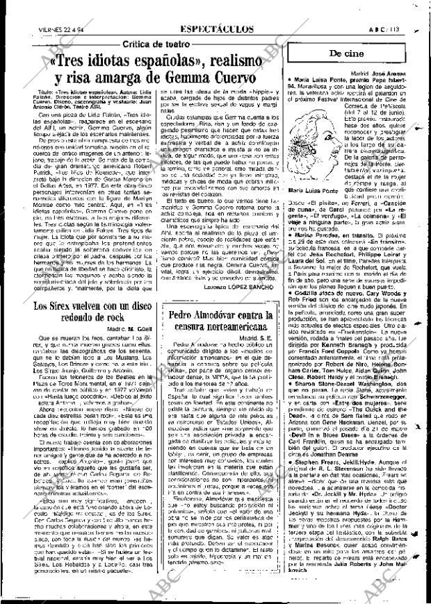 ABC MADRID 22-04-1994 página 113