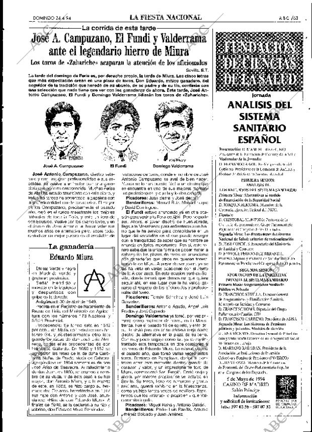 ABC SEVILLA 24-04-1994 página 63