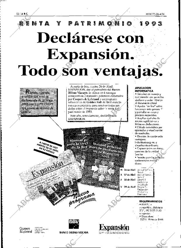 ABC MADRID 26-04-1994 página 52